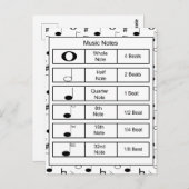 白黒ミュージックノート教育 ポストカード (正面/裏面)