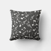 白黒ミュージックノート装飾装飾用クッション クッション (裏面)