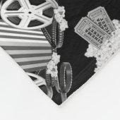 白黒ムービークラシックビーンビュー フリースブランケット (角)