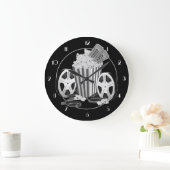 白黒ムービークラシックラウンド ラージ壁時計 (ホーム)