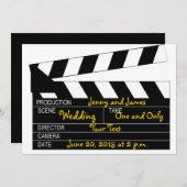 白黒ムービーテーマ結婚式招待状 招待状 (正面/裏面)