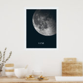 白黒ムーンキッズルームアートポスター ポスター (キッチン)
