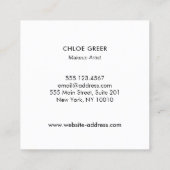 白黒メイクアップアーティスキスをするトレッドリップスクエア スクエア名刺 (裏面)