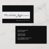 白黒メイクアップアーティストシックな名刺 名刺 (正面/裏面)