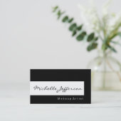 白黒メイクアップアーティストシックな名刺 名刺 (スタンド正面)