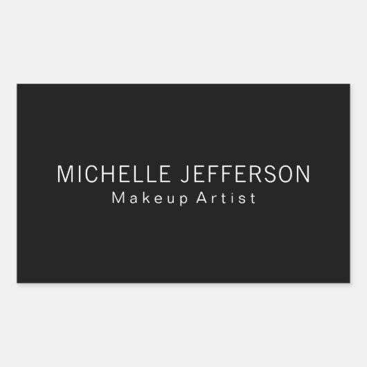 白黒メイクアップアーティストビジユニークネス 長方形シール (正面)