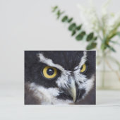 白黒メガネフクロウ ポストカード (スタンド正面)