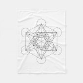 白黒メタトロンのキューブ フリースブランケット (正面)