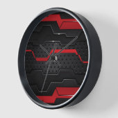 白黒メタリック幾何デザイン2 壁時計 (傾斜)