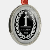 白黒メダル賞1位 メタルオーナメント (右)