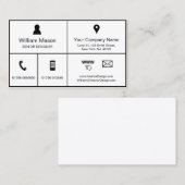 白黒メトロスタイルデザイン – 名刺 (正面/裏面)