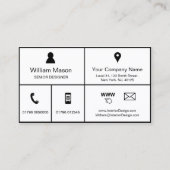 白黒メトロスタイルデザイン – 名刺 (正面)