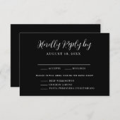 白黒メニュー選択ウェディングRSVPカード 出欠カード (正面/裏面)