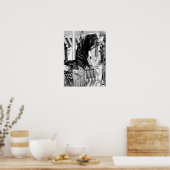 白黒メリーの丸い馬 ポスター (キッチン)