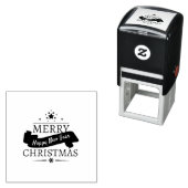 白黒メリークリスマスと新年おめでとう セルフインキングスタンプ (インサイチュ)