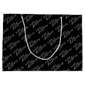 白黒メリークリスマスエレガントタイポグラフィ ラージペーパーバッグ (裏面)