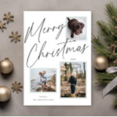 白黒メリークリスマススクリプトの写真 シーズンカード