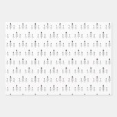 白黒メリークリスマスツリー引用文ギフト ラッピングペーパーシート (正面3)