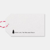 白黒メリークリスマスツリー ギフトタグ (裏面横)