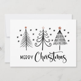 白黒メリークリスマスツリー シーズンカード