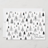 白黒メリークリスマスツリー シーズンカード (正面)