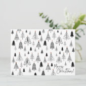 白黒メリークリスマスツリー シーズンカード (スタンド正面)