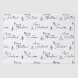 白黒メリークリスマスツリー 薄葉紙