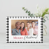 白黒メリークリスマスフォトインテリアデザイン シーズンカード (スタンド正面)