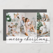 白黒メリークリスマスフォトカード5枚 シーズンカード (正面/裏面)