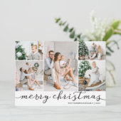 白黒メリークリスマスフォトカード5枚 シーズンカード (スタンド正面)