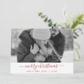 白黒メリークリスマスホリデーフォトカード シーズンカード (スタンド正面)