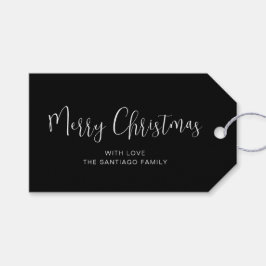 白黒メリークリスマスホリデー ギフトタグ