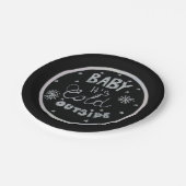 白黒メリークリユニークスマ絵を描ス ペーパープレート (アングル)