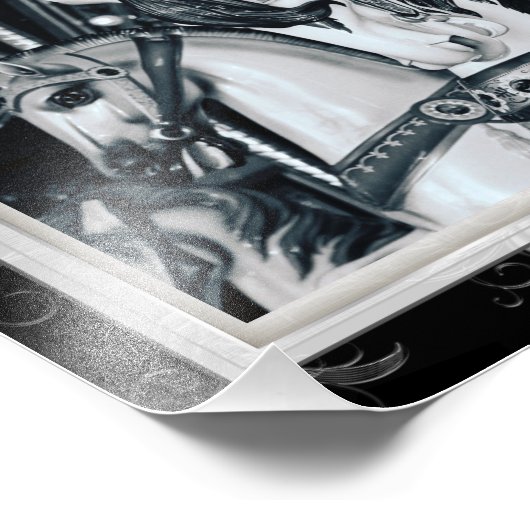 白黒メリーゴーラウンド回転木馬馬写真 フォトプリント            (角)