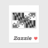 白黒メリーランド州旗 シール (シート)