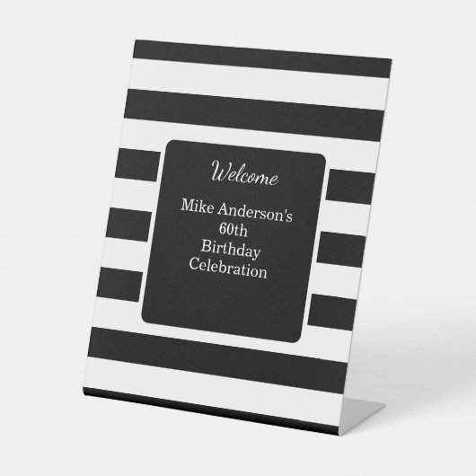 白黒メンズバースデーパーティー 台座サイン (正面)