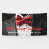 白黒メンズブラックタイ誕生日 横断幕 (横)