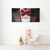 白黒メンズブラックタイ誕生日 横断幕 (インサイチュ)