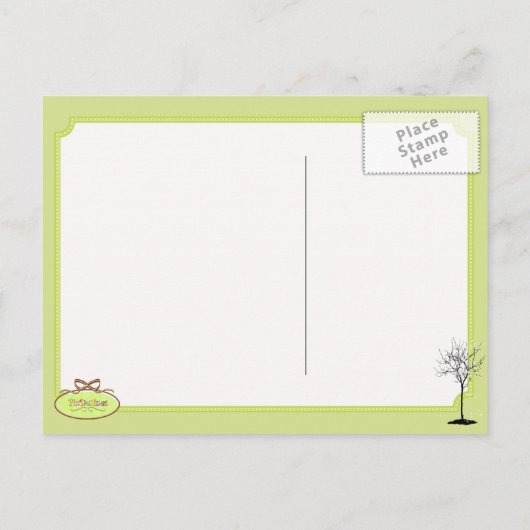 白黒メープルツリー日付はがきを保存 案内ポストカード (裏面)