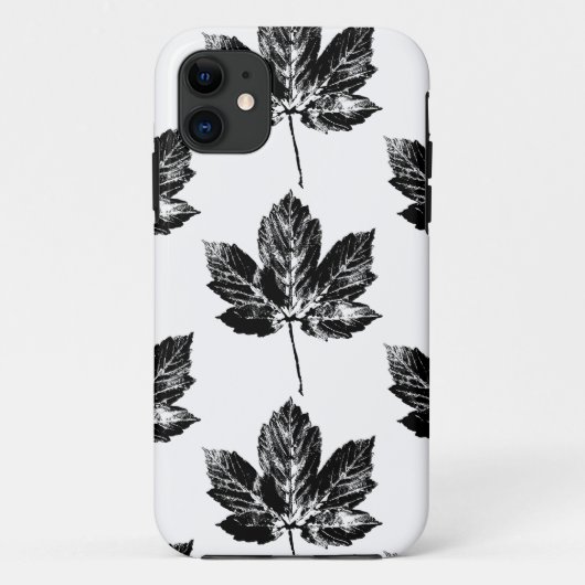 白黒メープルリーフプリント Case-Mate iPhoneケース (裏面)