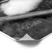 白黒メーンクーンキャットポートレートポスター ポスター (角)