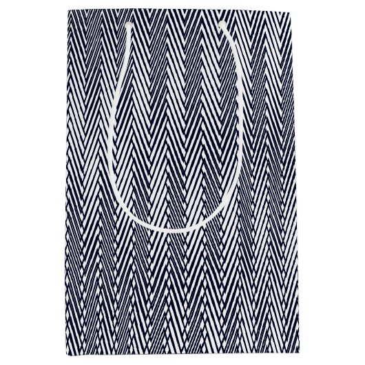 白黒モイストライプレ幻想モダン ミディアムペーパーバッグ (正面)