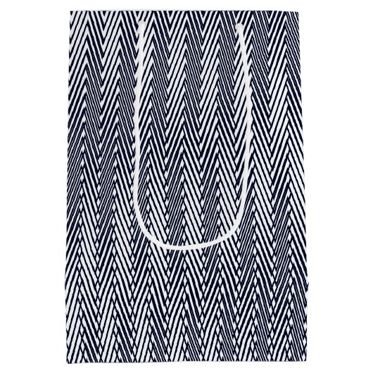 白黒モイストライプレ幻想モダン ミディアムペーパーバッグ (裏面)