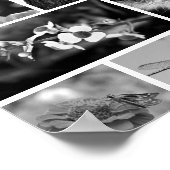 白黒モザイクグリッド自然写真アート ポスター (角)