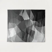 白黒モザイク模様 タペストリー (正面(横))