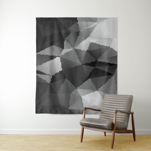 白黒モザイク模様 タペストリー (インサイチュ)