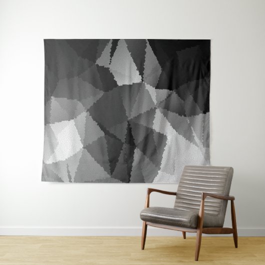 白黒モザイク模様 タペストリー (インサイチュ(横))