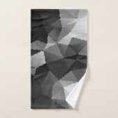 白黒モザイク模様 バスタオルセット (ハンドタオル)