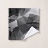 白黒モザイク模様 バスタオルセット (ウォッシュタオル)