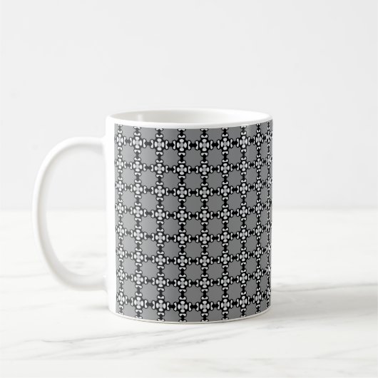 白黒モザイク コーヒーマグカップ (左)